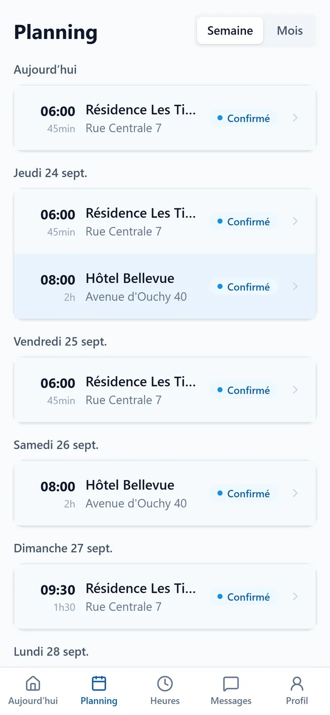 La semaine d’un employé sur son téléphone, jour par jour.